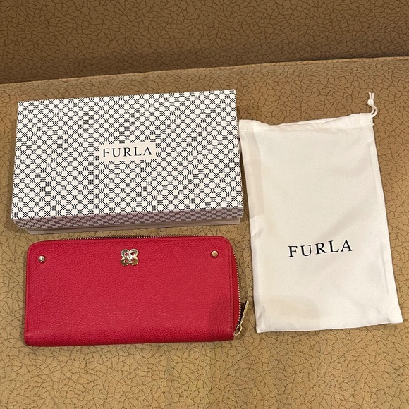 Furla Leather Red Long Wallet With Box and Bag, NWOT - Picture 5 of 8